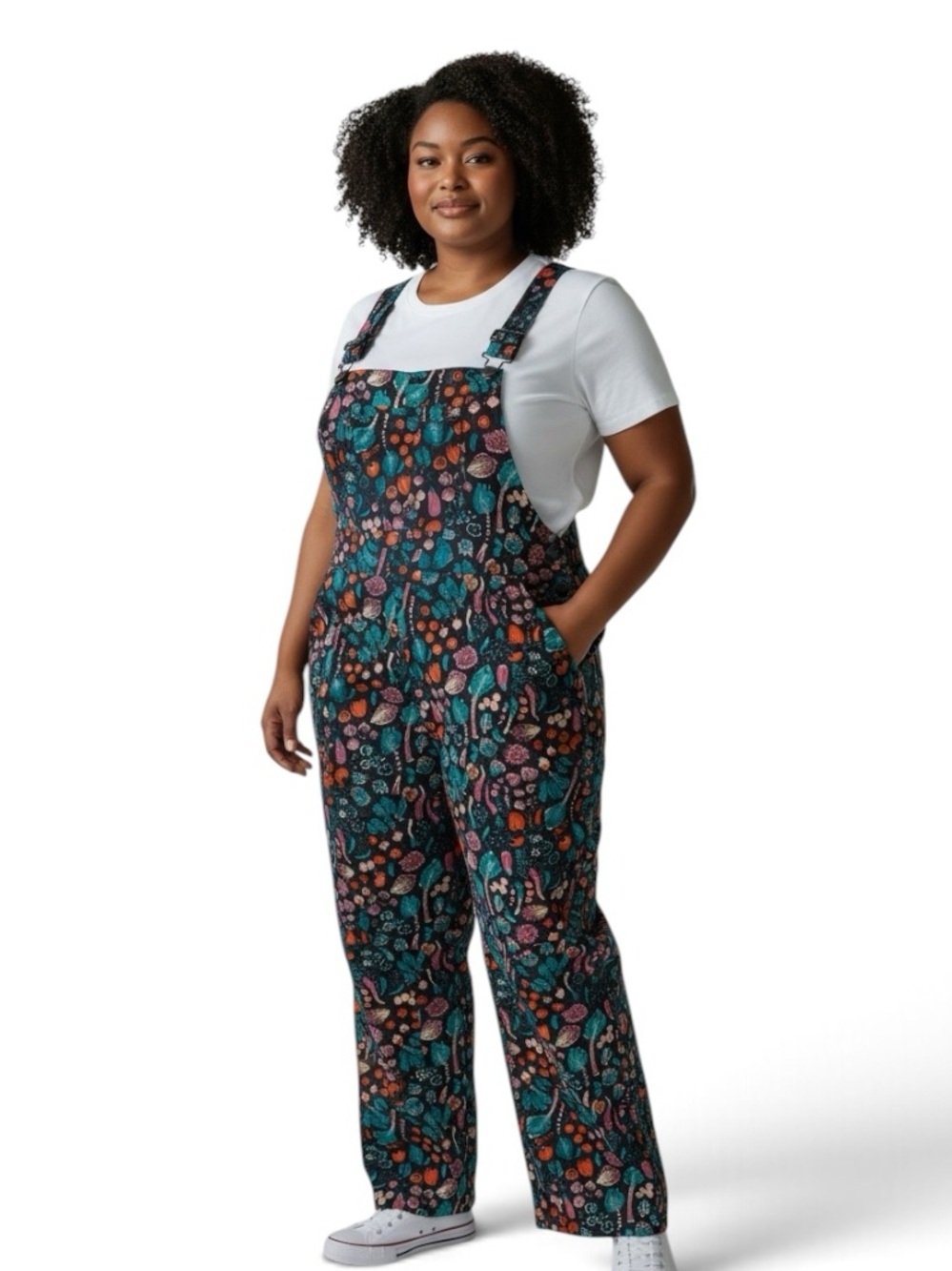 DULTH TRADING CO HEIRLOOM VEGETABLE PRINT GARDENING OVERALLS SZ XXL